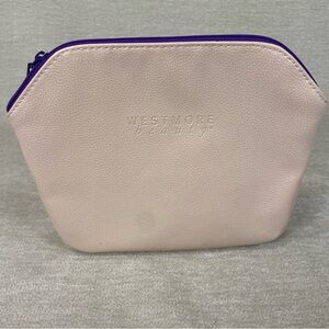 Westmore Beauty Cream Cosmetic Bag with Purple Zipper